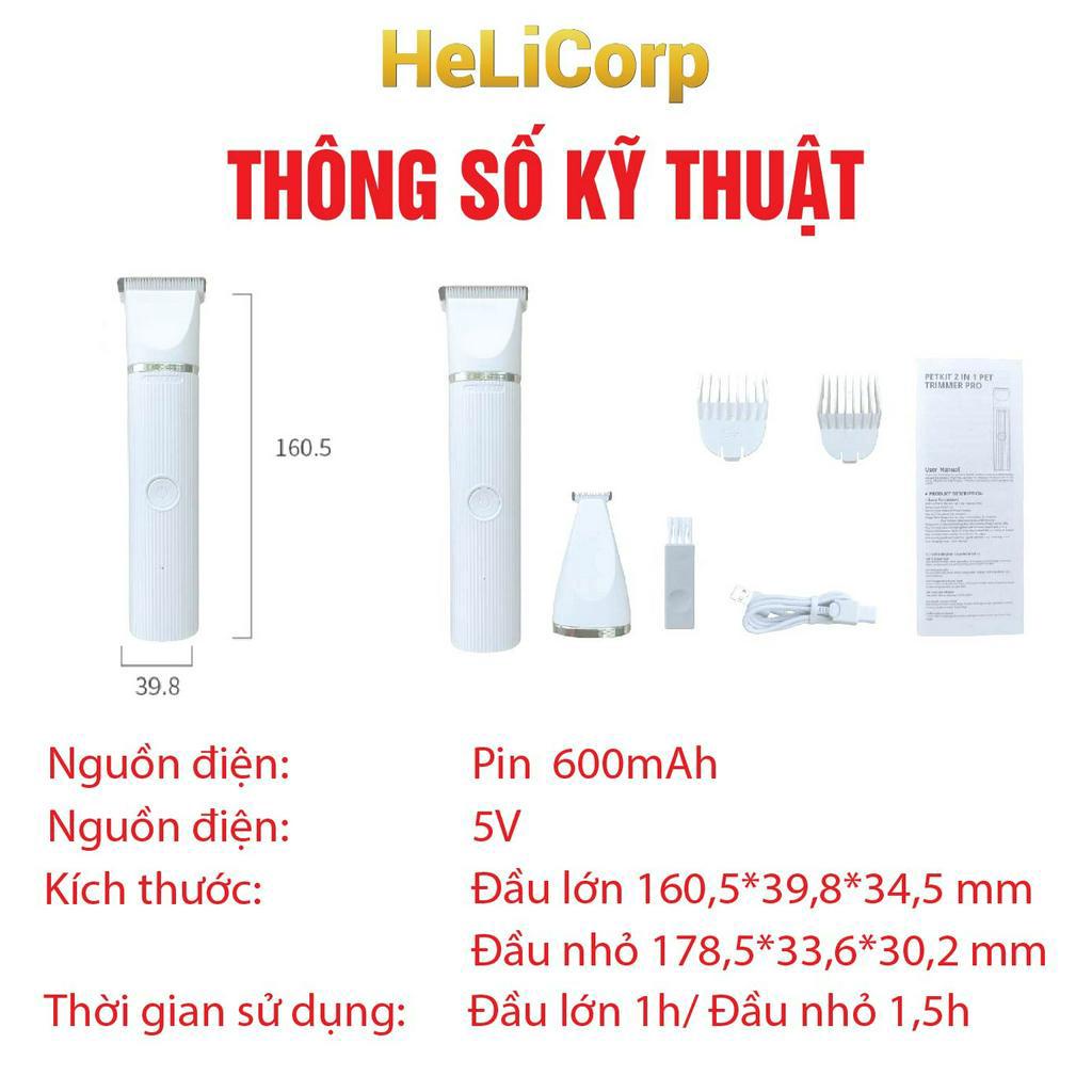 Tông Đơ Cắt Tỉa Cạo Lông Chó Mèo Petkit Pro 2023 - HeLiCorp