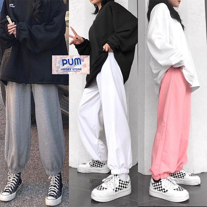 Quần Jogger Nữ Dài Ống Rộng Có Bo Simple Ulzzang 5 màu Unisex