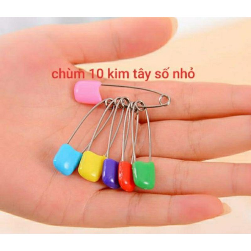 Sét 10 cây Kim tây nút nhựa size vừa (4cm)