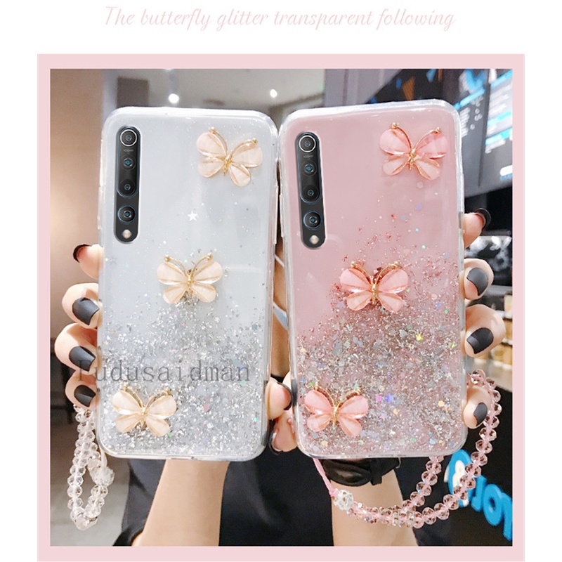 Ốp Điện Thoại Silicon Hình Bướm 3D Kim Tuyến Cho Samsung Galaxy A50 A50S A30S A20 A30 A70 A04 A04S A04E A03 A03S A02 A02S