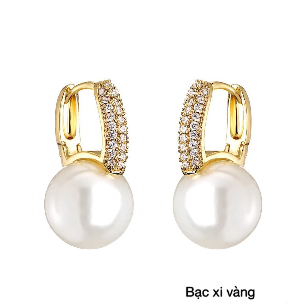 Bông tai nữ - bông tai bạc nữ kết hợp trai -  phụ kiện thời trang