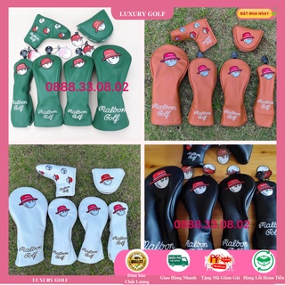 Bọc đầu gậy golf malbon, cover gậy golf da pu cao cấp