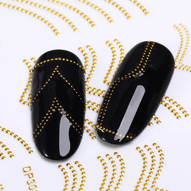 [Hàng mới về] Miếng dán tự trang trí móng tay họa tiết sọc gợn sóng 3D