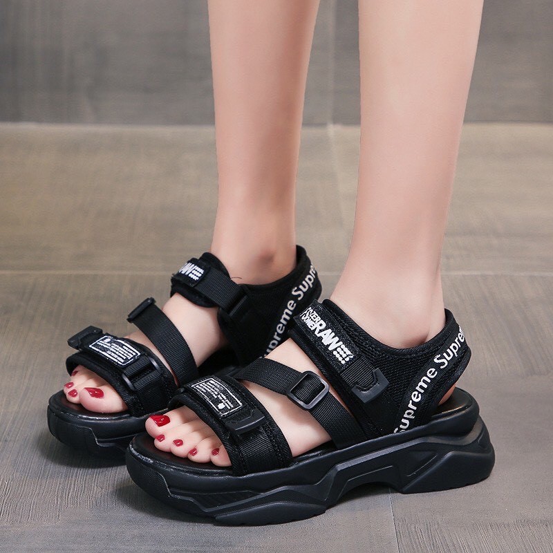 ( 2 MÀU ) Sandal Nữ 3 Quai Cực Xinh Xắn Chữ SUP Mới Kiểu Dáng Hàn Quốc Hot Trend
