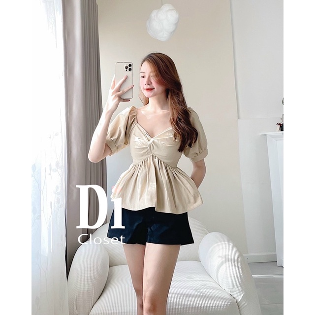 ÁO PEPLUM XOẮN NGỰC TAY PHỒNG HÌNH THẬT SHOP CHỤP