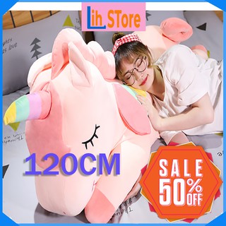 [ Sale Sập sàn ] Gối Ôm Gấu Bông Unicorn Ngựa 1 Sừng Vải Co Dãn 4 Chiều Siêu Mềm Mịn Bông PP Cao Cấp