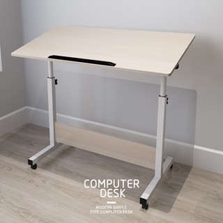 Bàn làm việc di động để máy tính tùy chỉnh độ nghiêng độ cao có bánh xe di chuyển