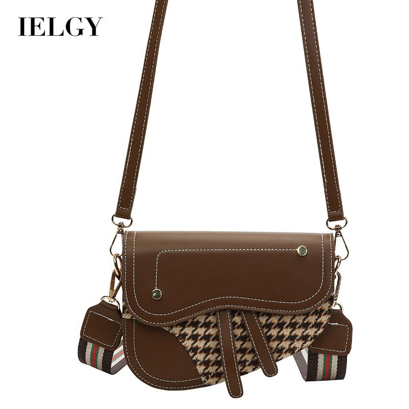 Túi đeo vai Ielgy họa tiết nanh sói kiểu Pháp cổ điển thời trang cho nữ