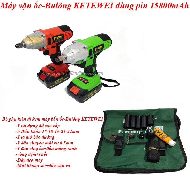 Máy Vặn Ốc KETEWEI Dùng Pin 98V 15800mAh-BH 6 Tháng