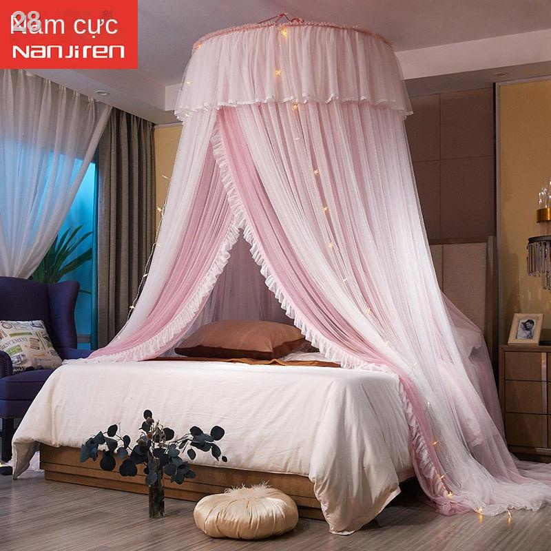 wwMàn cửa lưới chống muỗi Nam Cực miễn phí lắp đặt trần treo hai lớp hộ gia đình mái vòm gửi móc 1,2m1,5m 1,8 giường