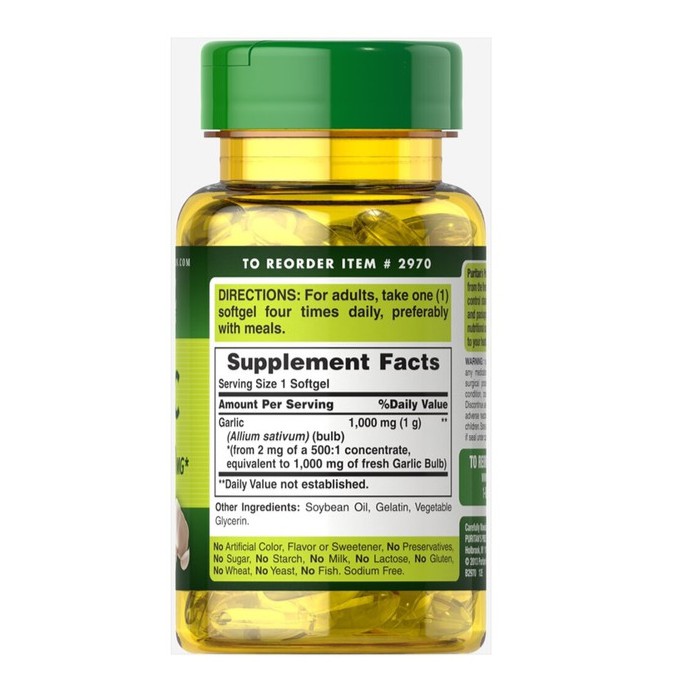 Dầu tỏi tăng cường hệ miễn dịch, hỗ trợ phòng ngừa cảm cúm, giảm cholesterol  Garlic Oil 1000mg 100 viên | Thế Giới Skin Care