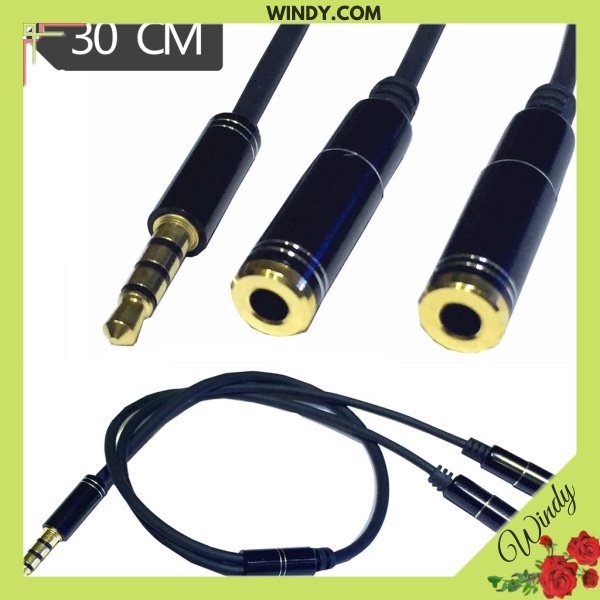 Cáp Chia 2 Tai Nghe Jack Cắm 3.5mm Dài 30cm