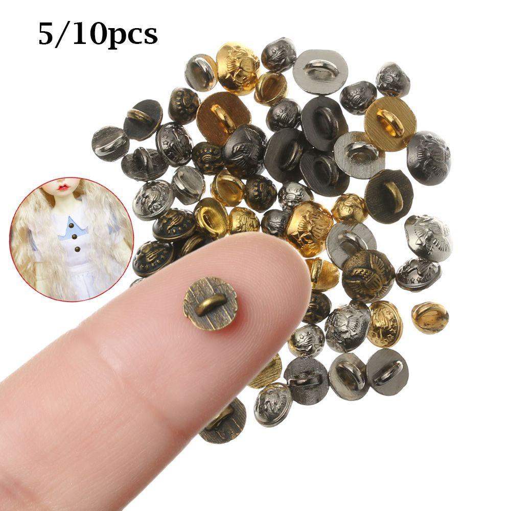Set 1 5 / 10 Nút Áo Khoác Mini 4 / 5 / 6mm Trang Trí Cho Búp Bê Barbie DIY
