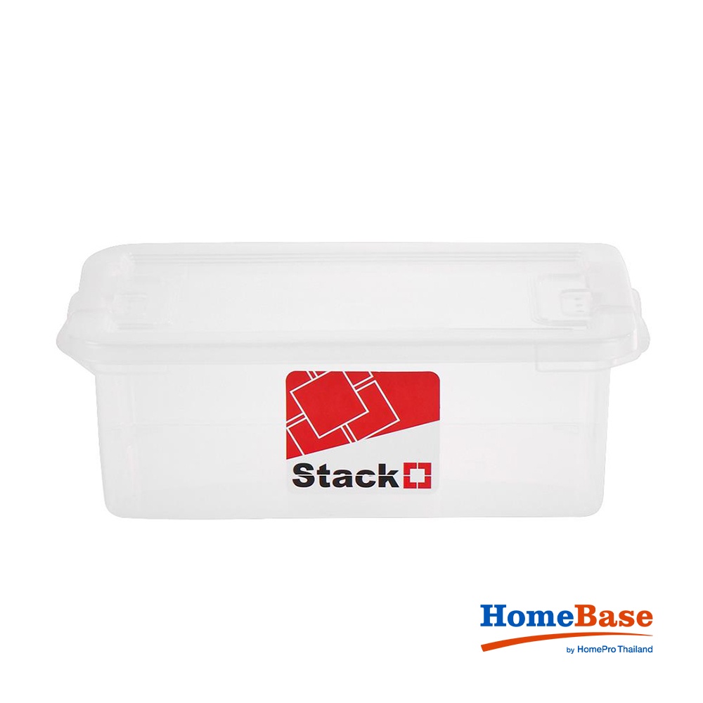 HomeBase STACKO Thùng nhựa đựng đồ đa năng có nắp đậy Thái Lan 6L W34xD22xH11.5 Cm Trắng trong