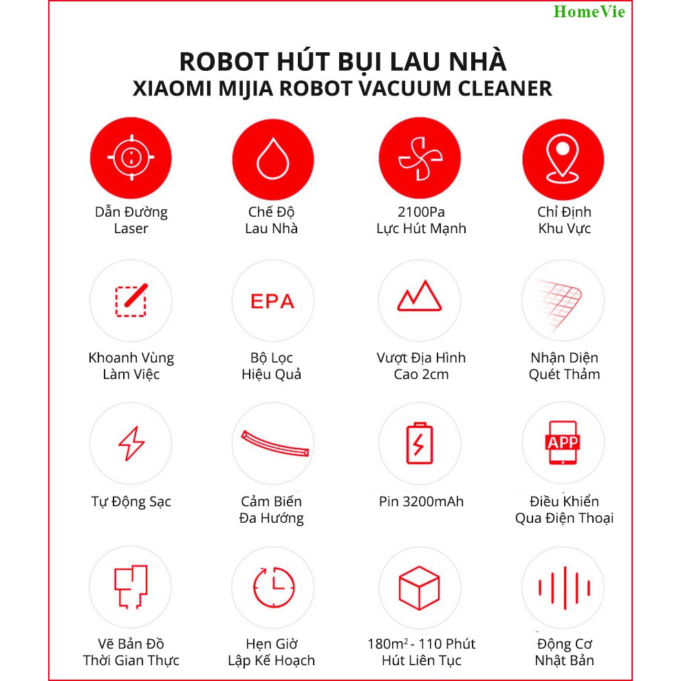 Robot hút bụi, lau nhà Xiaomi Vacuum Mop P - Mija Gen 2