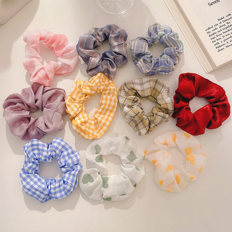 Dây buộc tóc họa tiết sọc caro phong cách thời trang nhật bản (50 kiểu dáng lựa chọn)