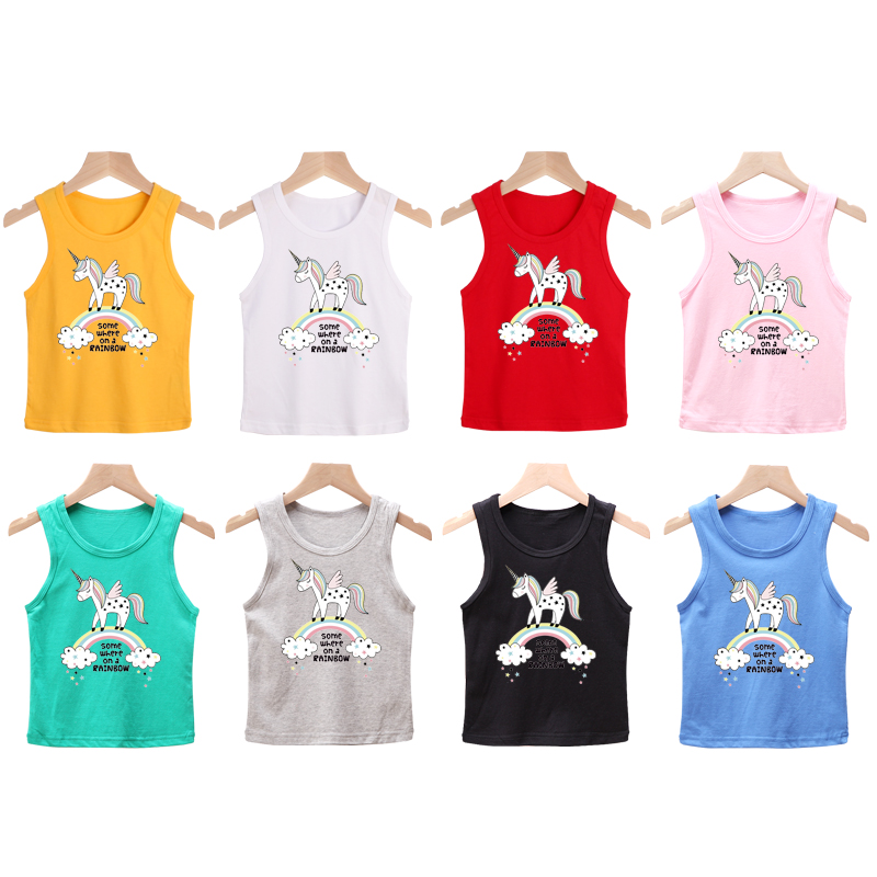 Áo Tank Top Chất Cotton Hoạ Tiết Kỳ Lân Cho Bé Gái (8 Màu) 90-140cm