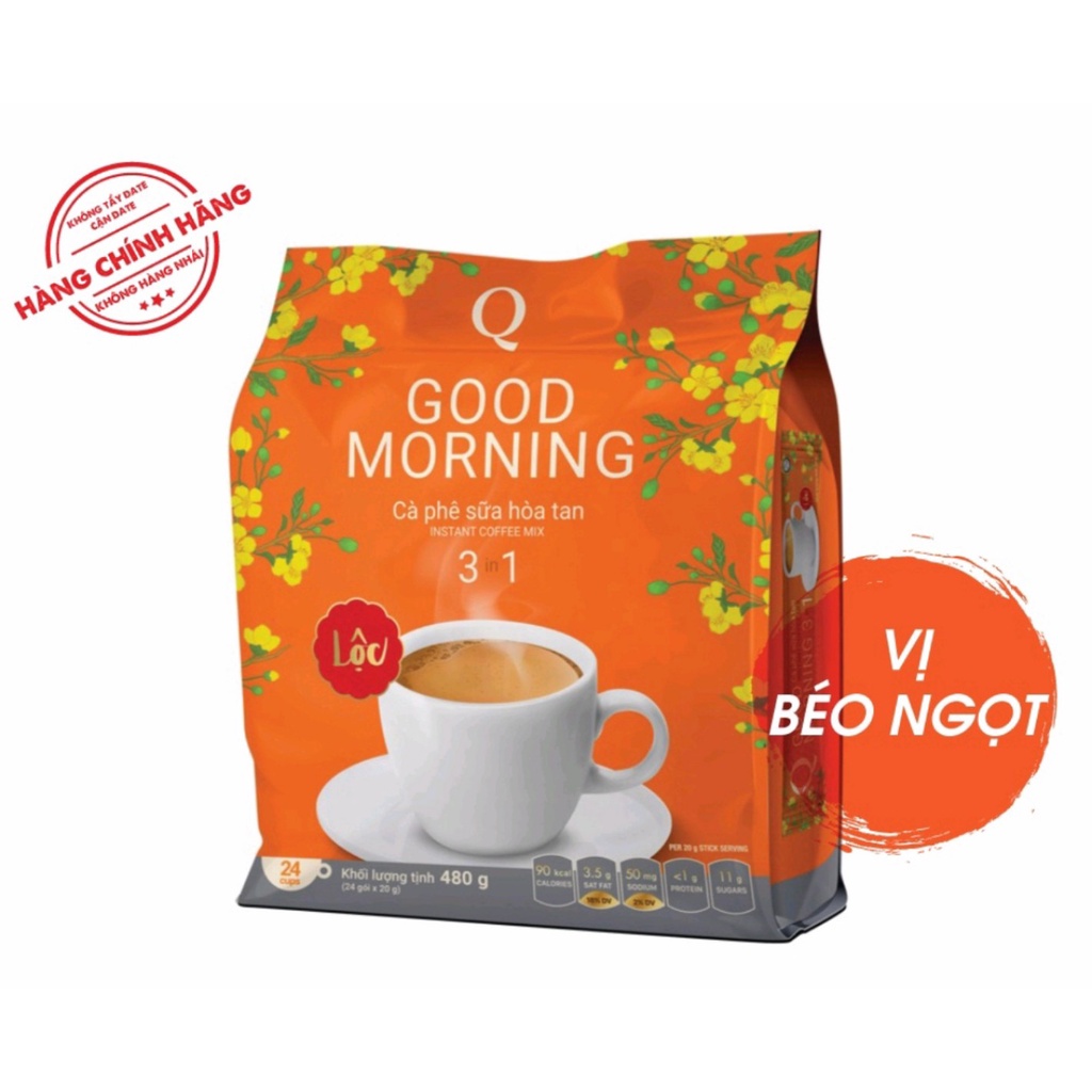 Thùng Cà Phê Trần Quang 3in1 Good Morning mẫu Xuân 480g