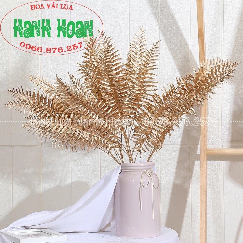 Cành lá dương xỉ nhựa 5 nhánh 75cm đủ màu -Lá giả decor