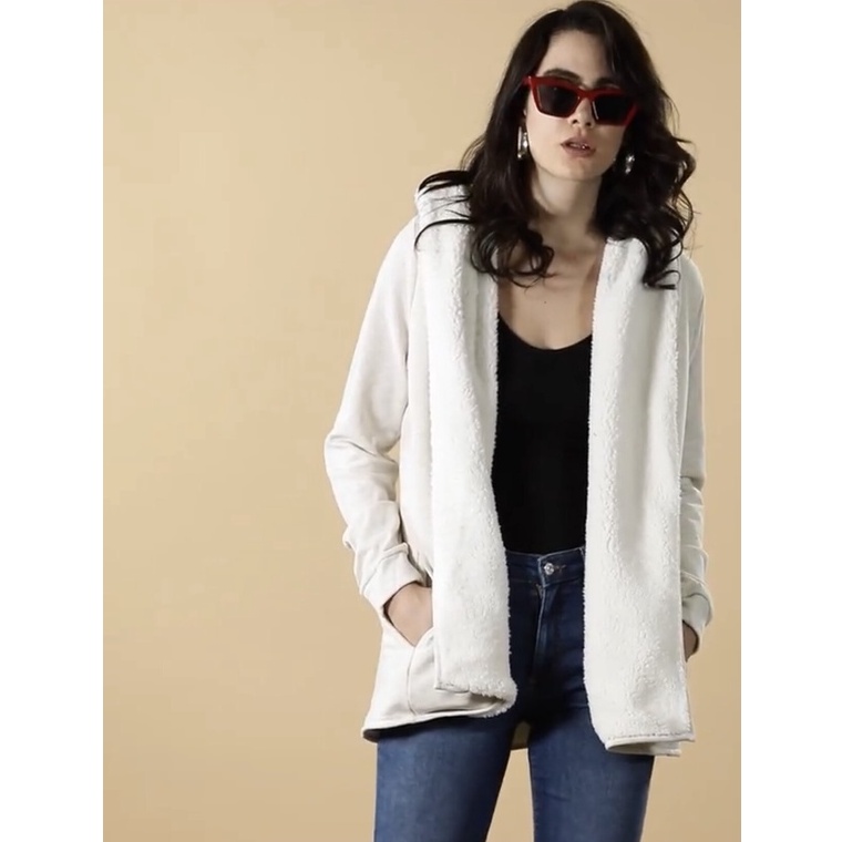 Áo khoác lông cừu chất lông dày dặn có nón chính hãng xuất dư