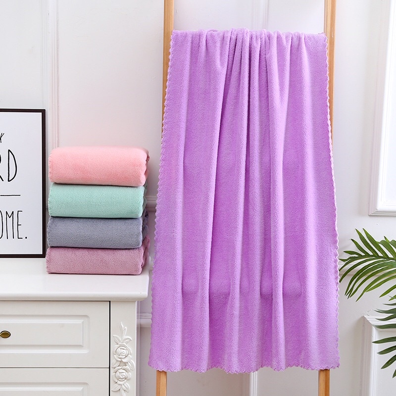 Khăn tắm khổ lớn 90 x 180cm siêu thấm hút mềm mịn chất nhung sanhoo đejp dành cho cả nam và nữ - khăn tắm đôi