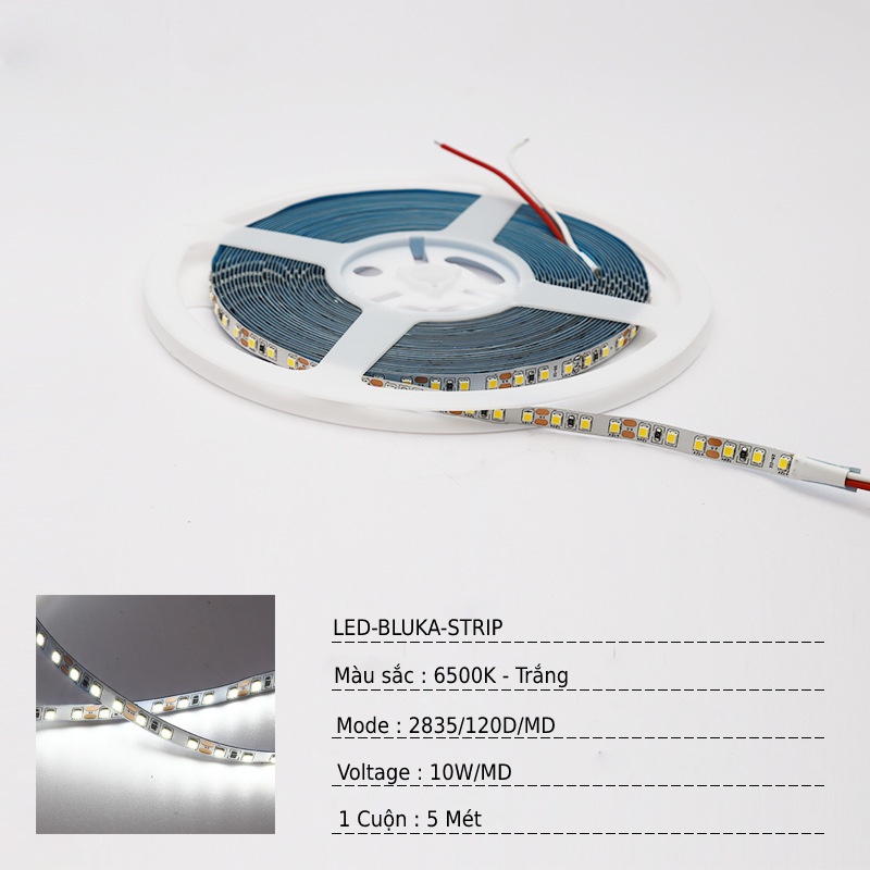 Đèn Led Dây Dán 12V Thanh Nhôm, Máng Nhôm Định Hình Trắng Trang Trí Siêu Sáng Không Chớp, Cuộn 5M BLUKA