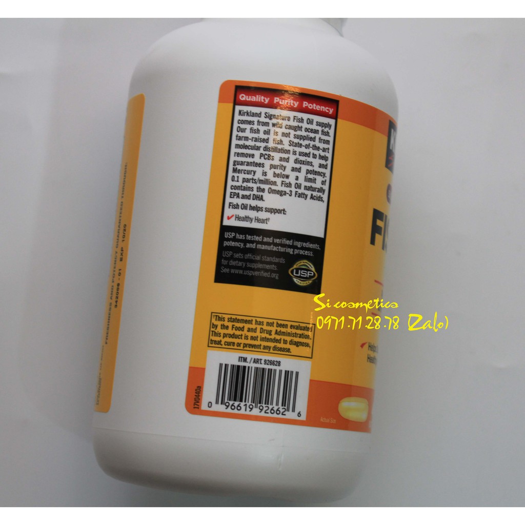 Viên uống Fish Oil Kirkland USA 1000 mg