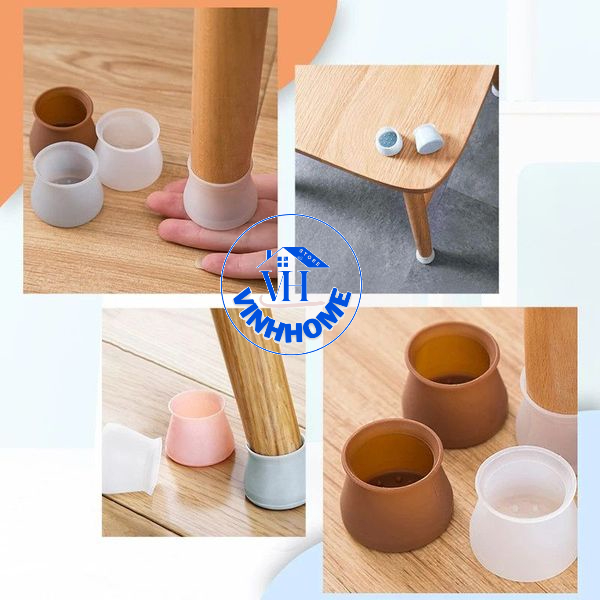 Set 10 bọc chân ghê bàn tủ bằng silicon chống trầy xước nền nhà, giảm thiểu tiếng ồn, chống trơn trượt