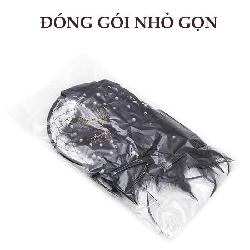 Vòng Giấc Mơ Dreamcatcher Đính Lông Vũ Trang Trí Vintage