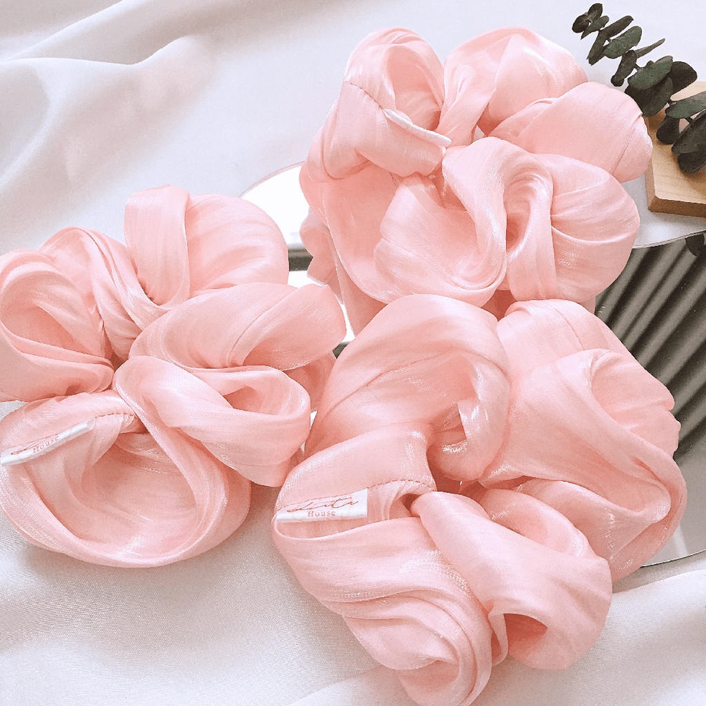 ROSA - Dây chun buộc tóc Organza Handmade Scrunchies pastel thanh lịch
