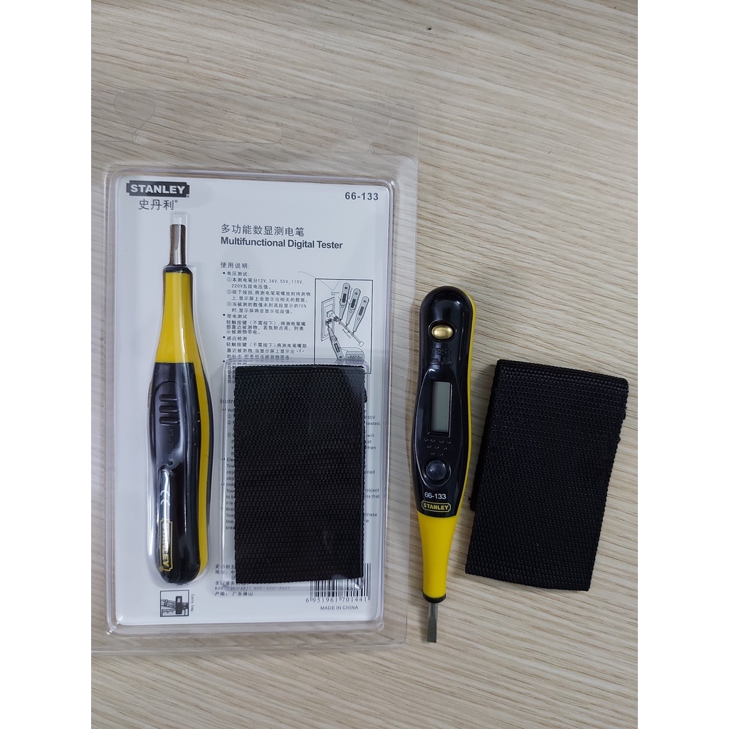 Tô vít kiểm tra điện, Bút thử điện hiên thị màn hình kỹ thuật số cao cấp STANLEY 66-133-23 từ12-220V