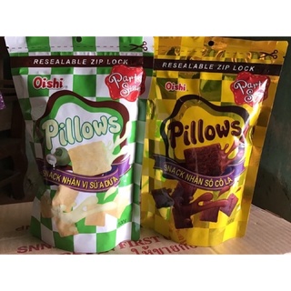 Bánh snack nhân sữa dừa & nhân sôcla Oishi Pillows