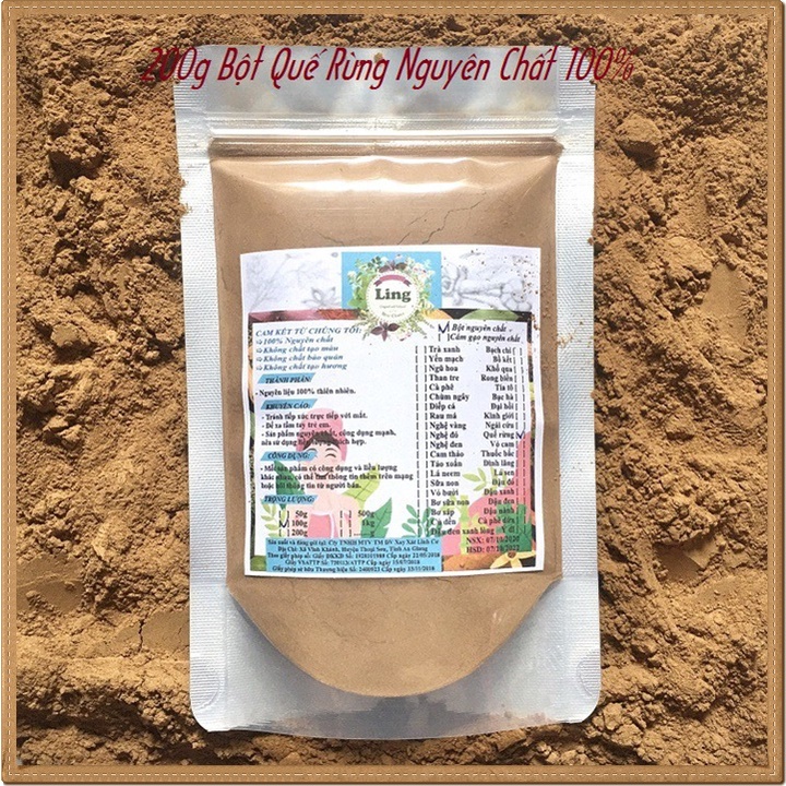 [Sỉ-Rẻ] Bột Quế rừng nguyên chất có giấy ĐKKD và VSATTP Ling 100g nhiều công dụng [Lẻ-Sỉ]