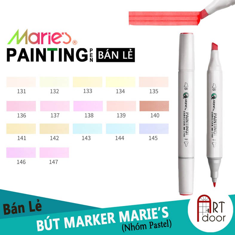 [ARTDOOR] [TẾT SALE 20%] Bút Marker MARIE'S Lẻ (N2D Pastel)