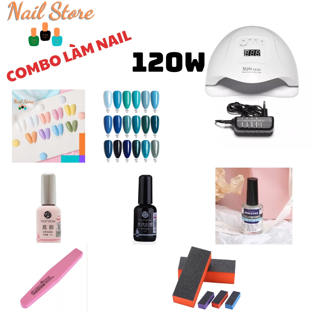 Combo Làm Nail Tại Nhà Tiết Kiệm - Máy Hơ Gel Sun 5 SUNUV