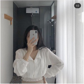 ÁO KIỂU TRẮNG TAY DÀI🍉🍉