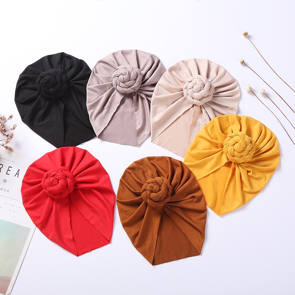 1 Mũ Beanie Cotton Mềm Mại Màu Trơn Thời Trang Thu Đông Cho Bé