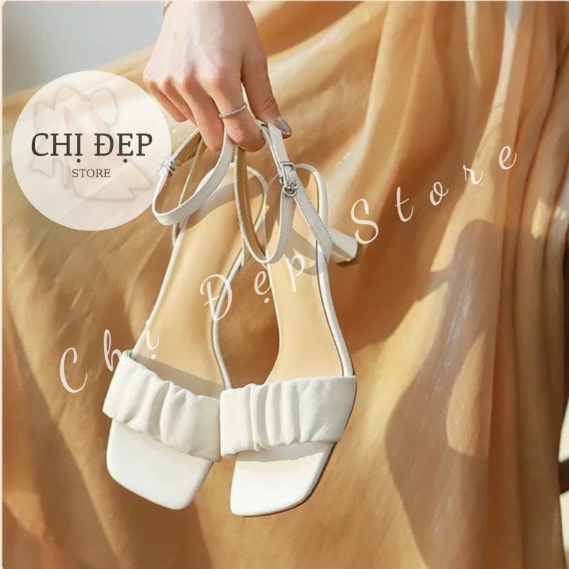 Giày cao gót nữ quai nhún 7 phân, giày cao gót bánh bèo hottrend Chị Đẹp Store mã CD29