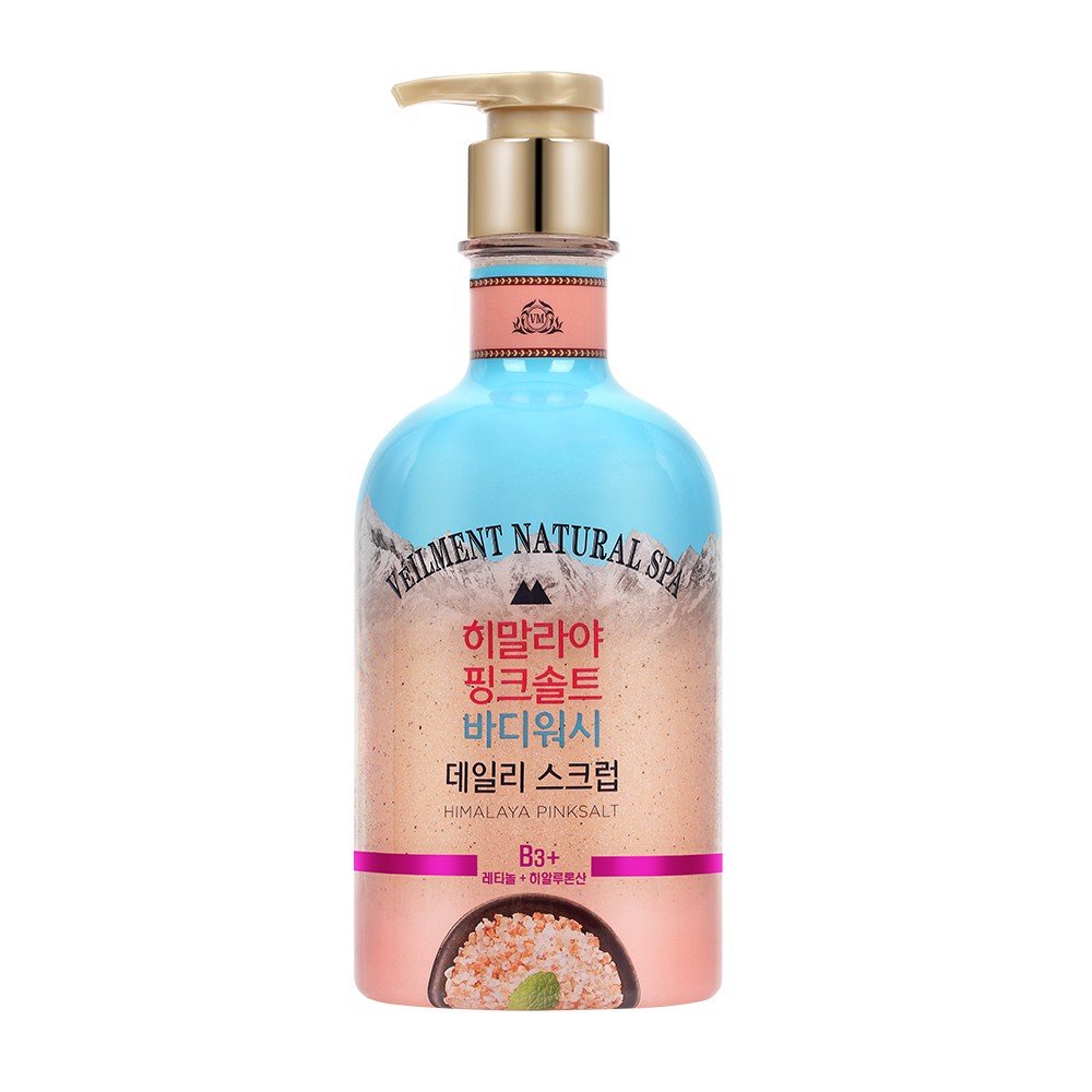 Sữa tắm hạt tẩy tế bào chết On the body Vesllment Natural Spa himalaya pinksalt scrub body cleanser 600g (Hàn Quốc)