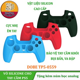 Vỏ silicone bọc tay cầm ps5 dualsense dobe tp5-0559, tặng kèm núm bọc analog, hàng chính hãng dobe