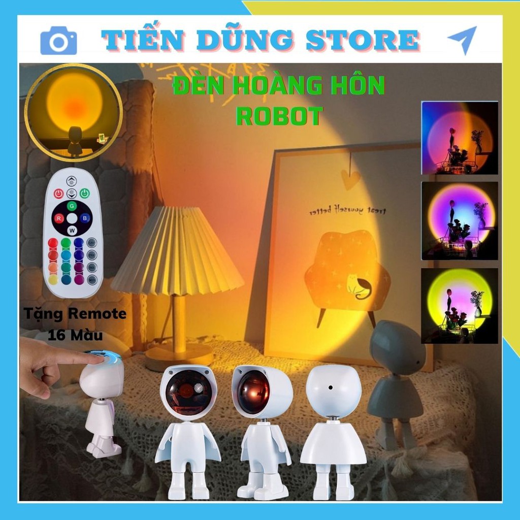 ⚡⚡Rẻ Vô Địch⚡⚡ Đèn Hoàng Hôn Robot 16 Màu, Chụp Ảnh Quay Video Livetream Tiktok Sống Ảo, Đèn Chiếu Cầu Vòng Phi Hành Gia