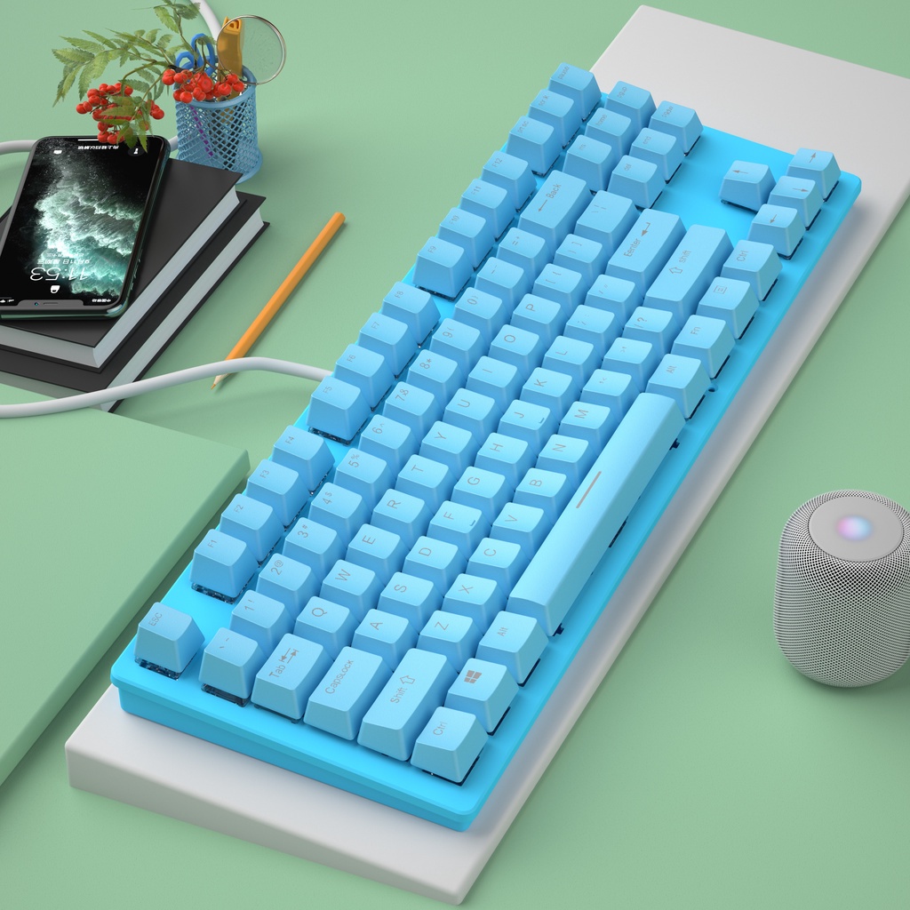 Bàn phím cơ Leaven K550 led RGB - Redswitch 87 phím nhỏ gọn