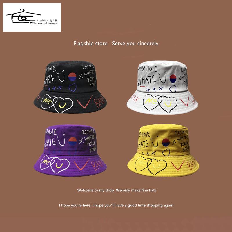 Nón Bucket Chống Nắng In Họa Tiết Graffiti Phong Cách Hàn Quốc Dễ Phối Đồ Thời Trang Xuân Hè Cho Nam Và Nữ