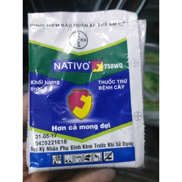 Thuốc trừ bệnh NATIVO 750WG Trừ bệnh đạo ôn, lem lép hạt, đốm lá, sọc đen gói 06gr