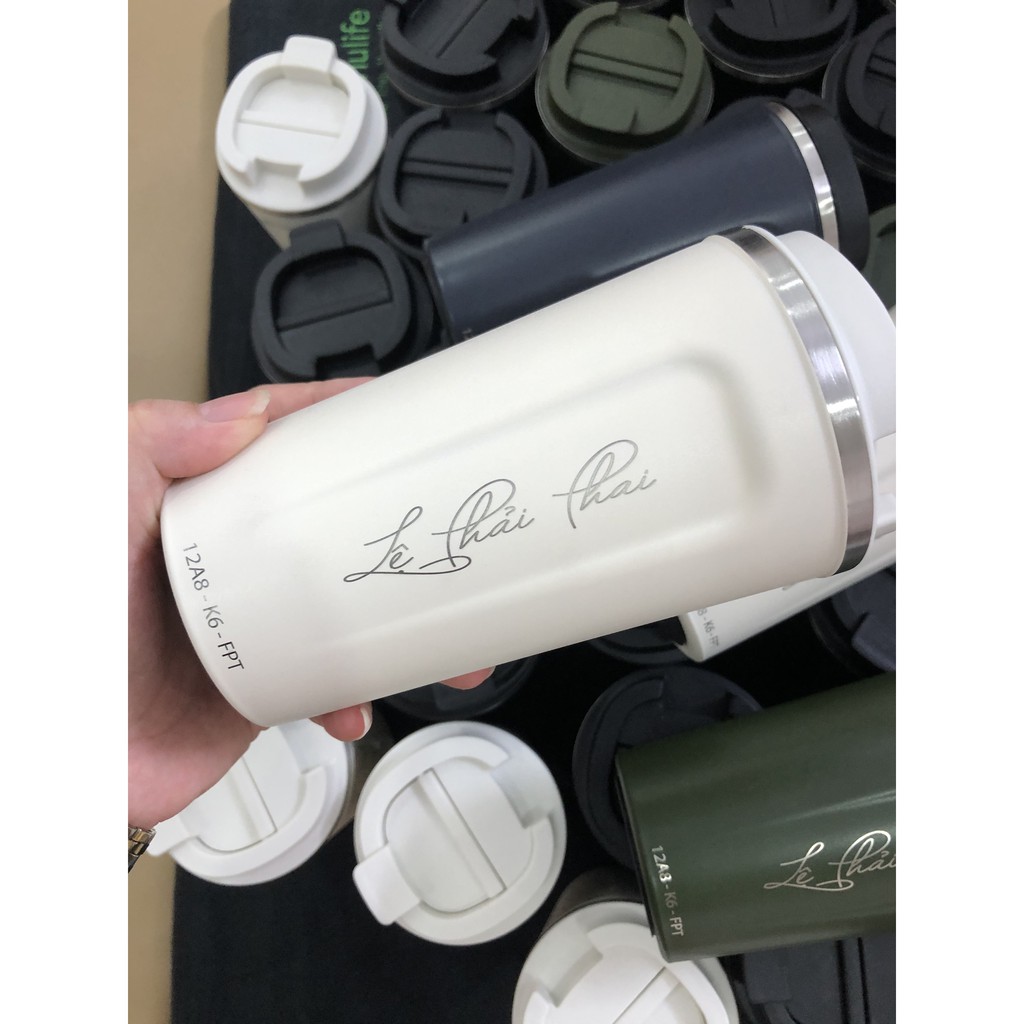 LY GIỮ NHIỆT 510ml INOX 304 KHẮC TÊN RIÊNG MIỄN PHÍ THEO YÊU CẦU. Coffeeholic phong cách Hàn Quốc  cao cấp
