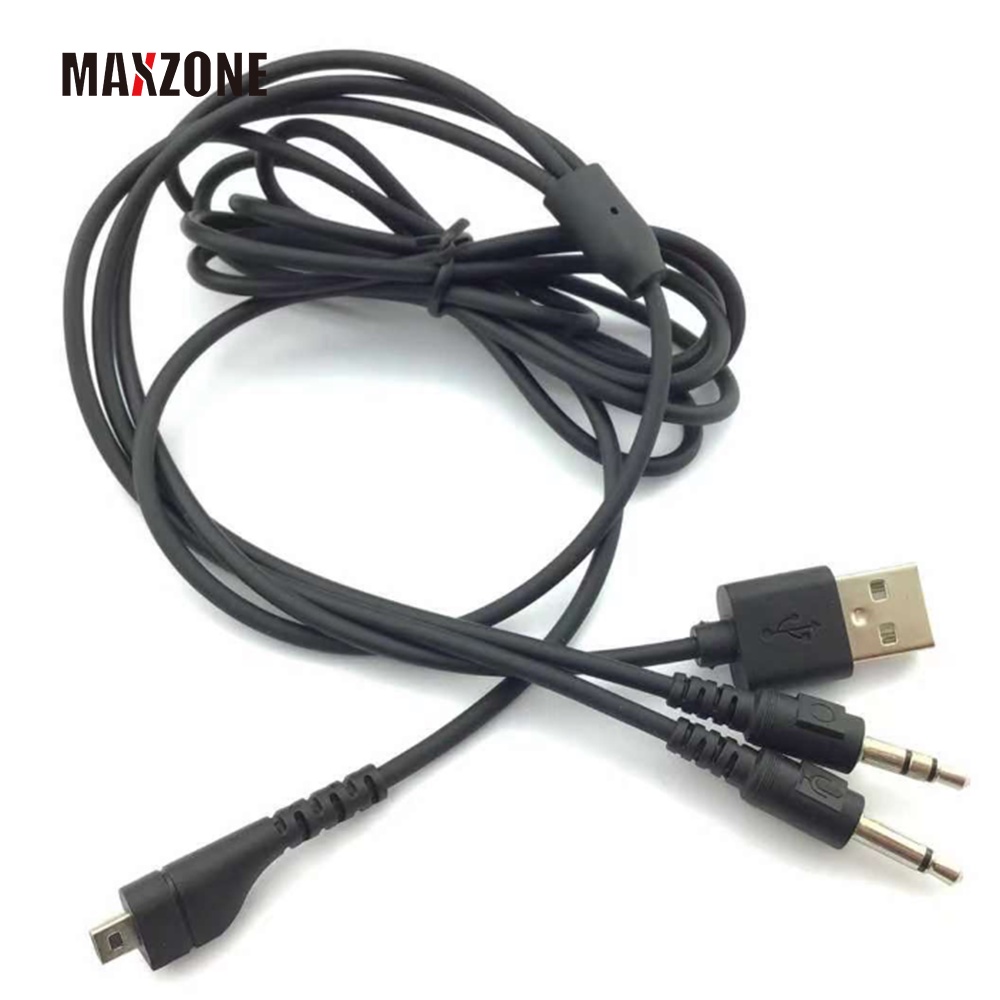 MAXZONE Thay Thế RGB PC USB 3.5 Mm Mic Cáp Âm Thanh Dây Chia Cho SteelSeries Arctis 3 5 7 9X Pro Tai