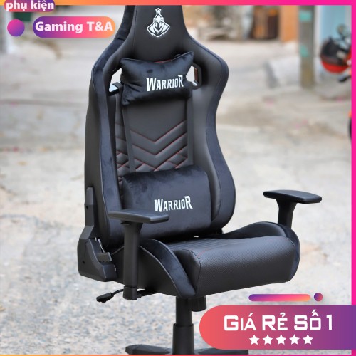 Ghế Gaming Cao Cấp - WARRIOR GAMING CHAIR - Maiden Series - WGC306 - Black/Velvet - Chính Hãng - Bảo Hành 12 tháng