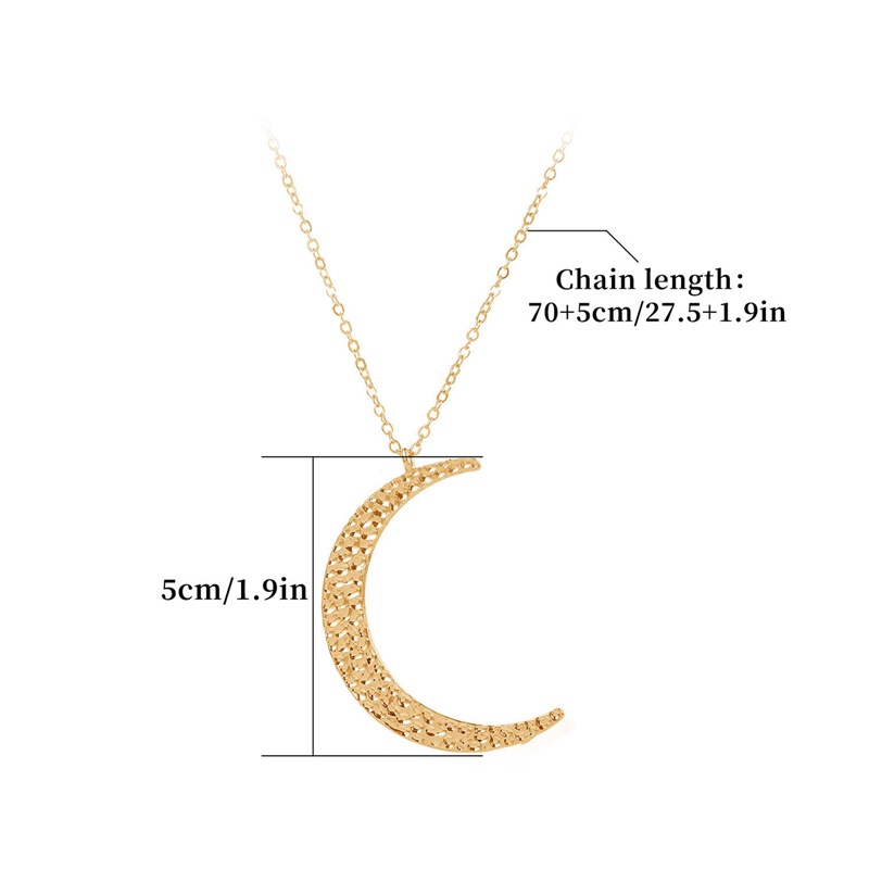 Ygt Vòng cổ Mặt Hình Mặt Trăng Bằng Thép Không Gỉ Thời Trang Cho Nữ
