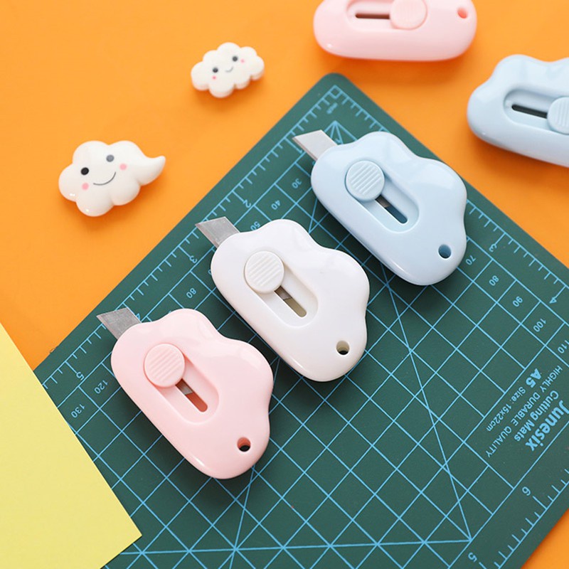 Dao dọc giấy mini hình đám mây, hình thỏ nhỏ gọn tiện dụng có thể làm móc khoá cute