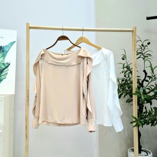 [Mã FAMALLT5 giảm 15% đơn 150k] Áo sơ mi lụa tay bèo GA030 - Genni
